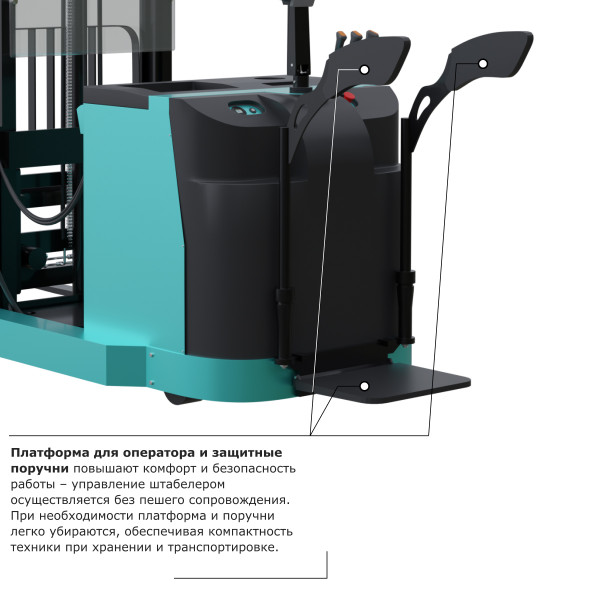 Штабелер с выдвижной мачтой (мини-ричтрак) PROLIFT PRO MRV 2055 li-ion