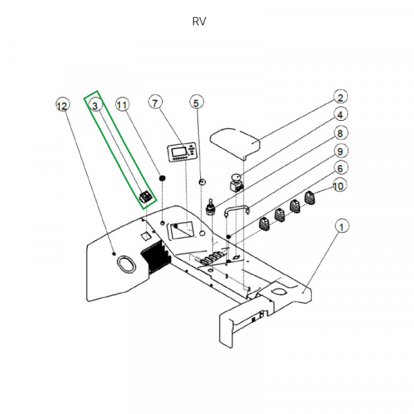 Переключатель стояночного тормоза для ричтрака RV (24V)